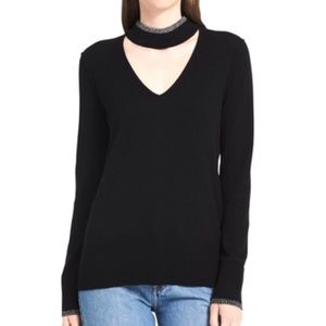 Calvin Klein V Neck Choker Sweater